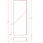 Deurschema met afmetingen in centimeters