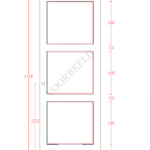 Deur met drie ruiten en afmetingen