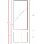 Deur met afmetingen, driedelig ontwerp, MooiePlinten.nl