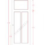 Tekening binnendeur met afmetingen en details, MooiePlinten.nl