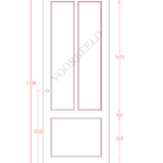 Houten Paneeldeur  Jaren 30 (3 panelen)