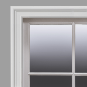 Wit kozijn met glas, moderne afwerking